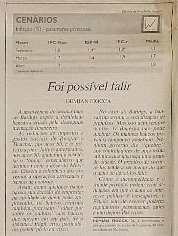 Demian Fiocca coluna Folha de São Paulo